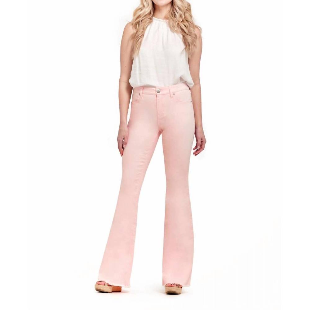 NEW 1822 DENIM 34" mid-rise flare jeans blush in blush